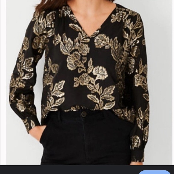 Ann Taylor Tops - Ann Taylor Black and Gold blouse. NEW with tags. Large